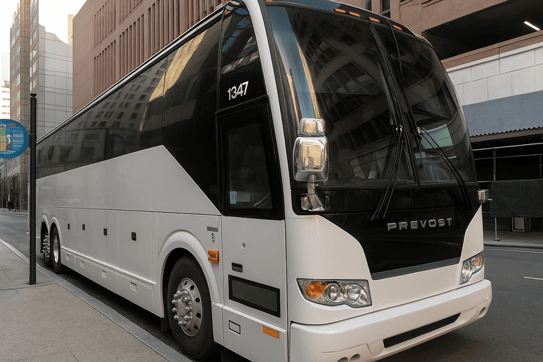 a Charter Bus Rental Layton coach bus